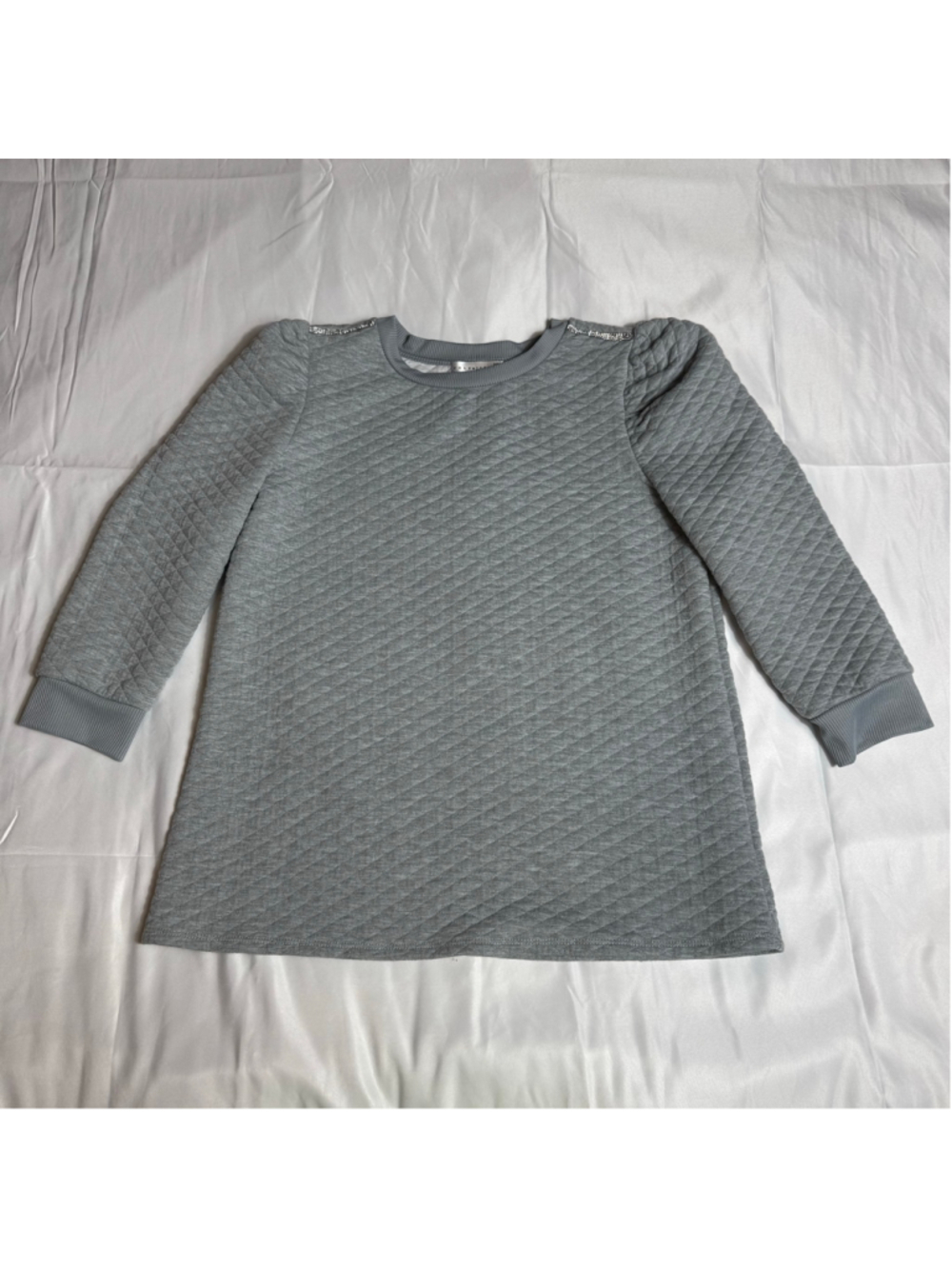 Women's Retrology Gray Quilted Sweatshirt M
